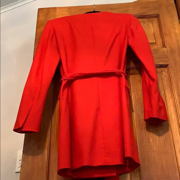 Red Zara Tie Waist Blazer - Picture 4 of 4